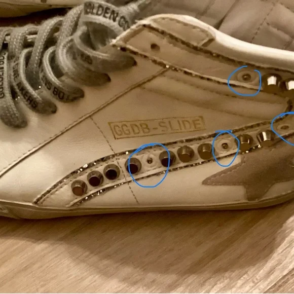 Golden Goose Deluxe Brand GGDB White and Silver High-Top Sneakers - Picture 7 of 16